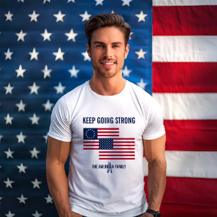 Weiter Stark Amerikanische Flaggen Benutzerdefinie T-Shirt