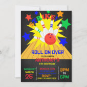 Weiter... STRIKE Bowling Birthday Party Einladung (Vorderseite)