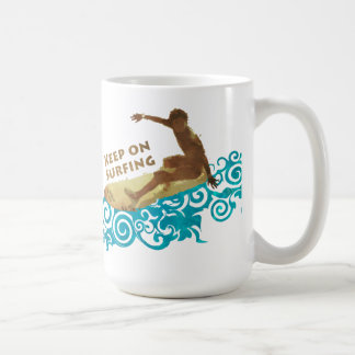 Weiter surfen, Grunge und Wellen für Surfer-Typen Kaffeetasse