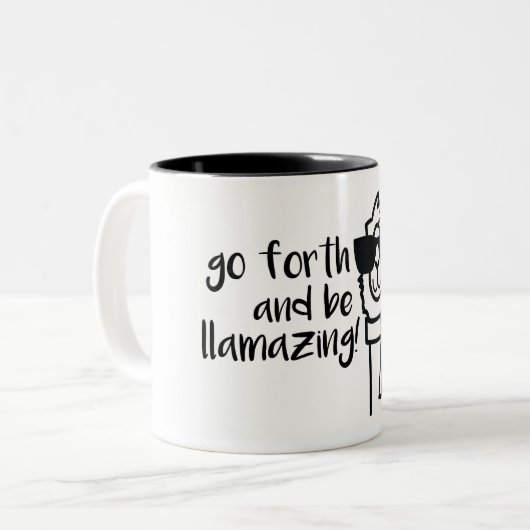 Weiter und sind gehen Llamazing Kaffee-Tasse Zweifarbige Tasse (Vorderseite Links)