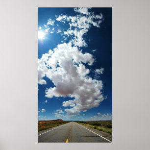 Weiter Weg, lange Wolken Poster