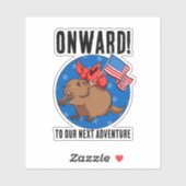 Weiter zu unserem nächsten Abenteuer Funny Red Kar Aufkleber (Blatt)