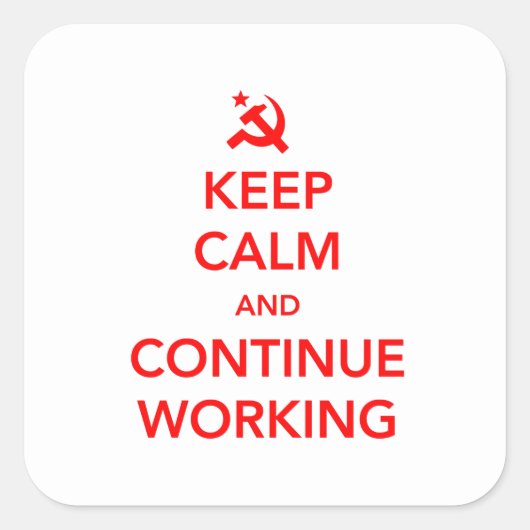 Weiterarbeiten Quadratischer Aufkleber (Vorderseite)