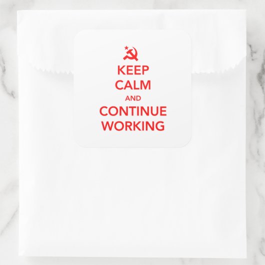 Weiterarbeiten Quadratischer Aufkleber (Tasche)