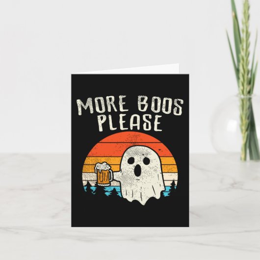 Weitere Boos Bitte Ghost Beer Retro Halloween Drin Karte (Vorderseite)