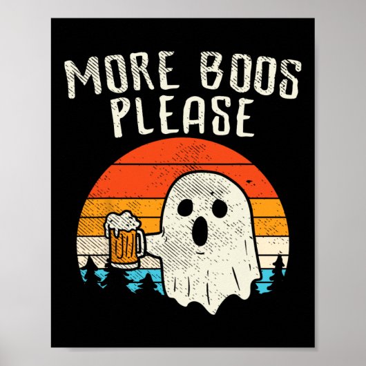 Weitere Boos Bitte Ghost Beer Retro Halloween Drin Poster (Vorne)