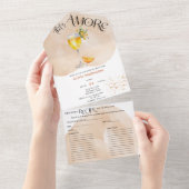 Weitere | Brautparty Aquarell All In One Einladung (Abreißen)