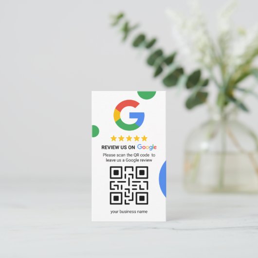 Weitere Google-Bewertungen - QR Code Business Card Visitenkarte (Stehend Vorderseite)