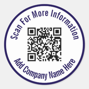 Weitere Informationen QR Code Dunkelblau Runder Aufkleber