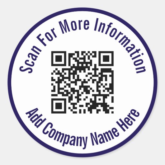 Weitere Informationen QR Code Dunkelblau Runder Aufkleber (Vorderseite)