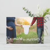 Weitere Informationen zur Schwangerschaftsankündig Feiertagskarte (Stehend Vorderseite)