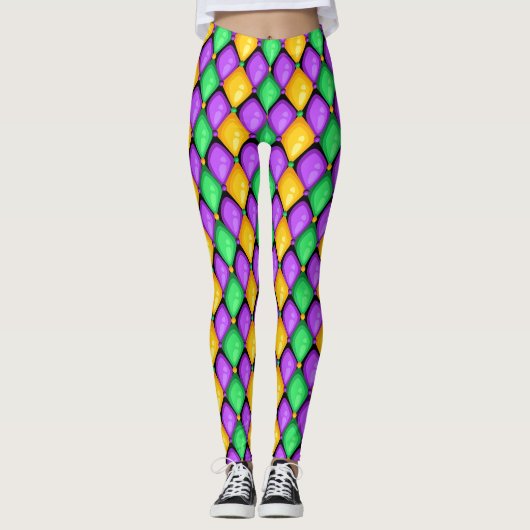Weitere Mardi Gras Diamonds Pop Mode Leggings (Vorderseite)