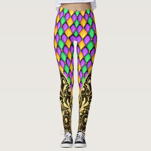 Weitere Mardi Gras Diamonds Pop Mode Leggings (Vorderseite)