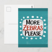 Weitere Zebras Bitte Postkarte (Vorne/Hinten)