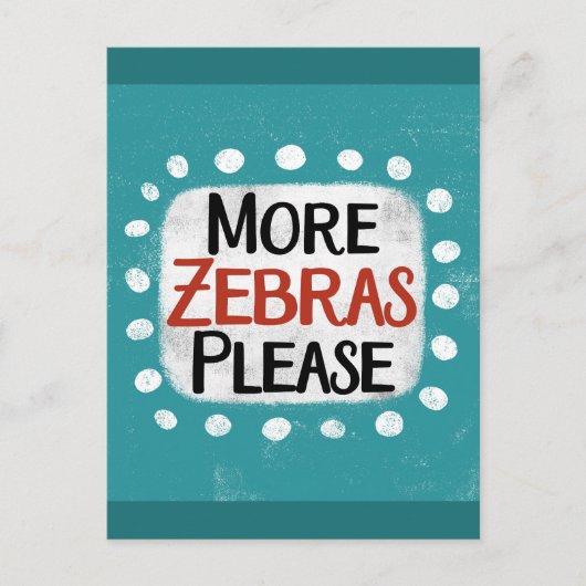 Weitere Zebras Bitte Postkarte (Vorderseite)