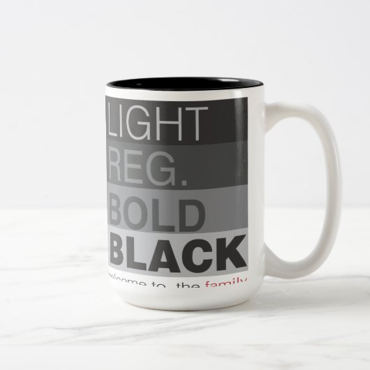 Weiterentwicklung ohne Familie Zweifarbige Tasse (Rechts)