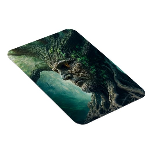 Weites Gesicht im antiken Baumwald Magnet (Rechte Seite)