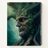 Weites Gesicht im antiken Baumwald Notizblock (Rückseite)