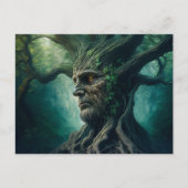 Weites Gesicht im antiken Baumwald Postkarte (Vorderseite)