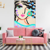 Weites Mit Augen Abstraktes Digitalportrait einer  Leinwanddruck (Insitu (Wohnzimmer))