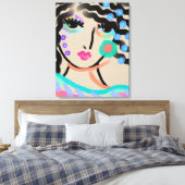 Weites Mit Augen Abstraktes Digitalportrait einer  Leinwanddruck (Insitu (Schlafzimmer))