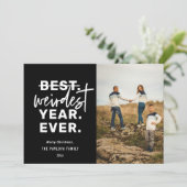 Weitestes Jahr je Spaß Schwarz Feiertagskarte (Stehend Vorderseite)