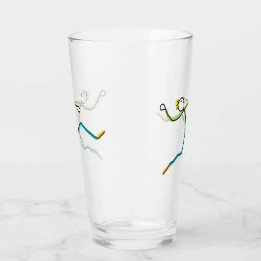 Weitsprung Stickman Glas (Links)