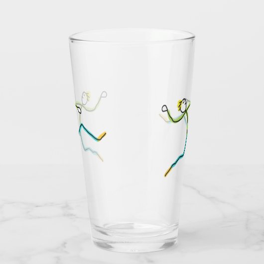 Weitsprung Stickman Glas (Rechts)