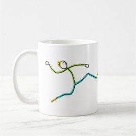 Weitsprung Stickman Kaffeetasse
