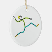 Weitsprung Stickman Keramik Ornament (Rechts)