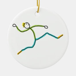 Weitsprung Stickman Keramik Ornament