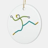 Weitsprung Stickman Keramik Ornament (Links)