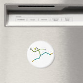 Weitsprung Stickman Magnet (In Situ (Geschirrspüler))