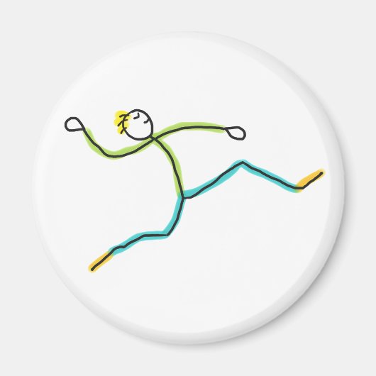 Weitsprung Stickman Magnet (Vorne)