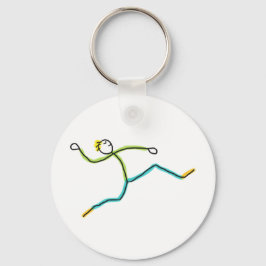 Weitsprung Stickman Schlüsselanhänger