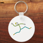 Weitsprung Stickman Schlüsselanhänger (Vorderseite)