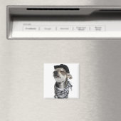 Weitwinkel eines Chihuahua mit geschlossenen Augen Magnet (In Situ (Geschirrspüler))