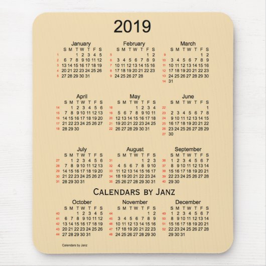 Weizen 2019 52 Wochen-Kalender durch Janz Mousepad (Vorne)