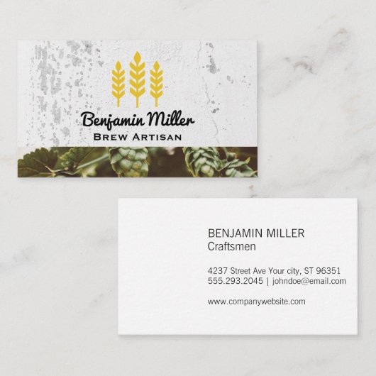 Weizen | Brauerei | Kunst Visitenkarte (Vorne/Hinten)