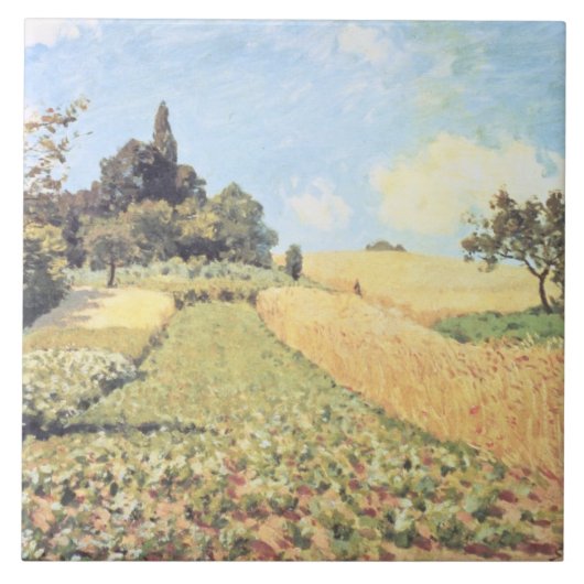 Weizen-Feld Alfred Sisleys | Fliese (Vorderseite)