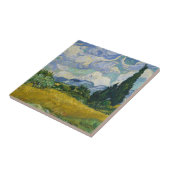 Weizen-Feld mit Zypressen durch Vincent van Gogh Fliese (Seite)