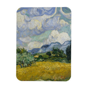 Weizen-Feld mit Zypressen durch Vincent van Gogh Magnet