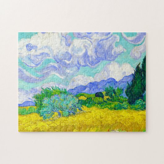 Weizen-Feld mit Zypressen durch Vincent van Gogh Puzzle (Horizontal)