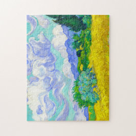 Weizen-Feld mit Zypressen durch Vincent van Gogh Puzzle
