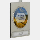 Weizen-Feld nach Ernte Banner-Ornament Silber (Rechts)