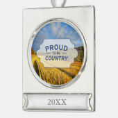 Weizen-Feld nach Ernte Banner-Ornament Silber (Links)