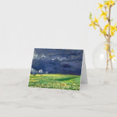 Weizen-Feld unter bewölkter Himmel-Van- Karte (Gelbe Blume)