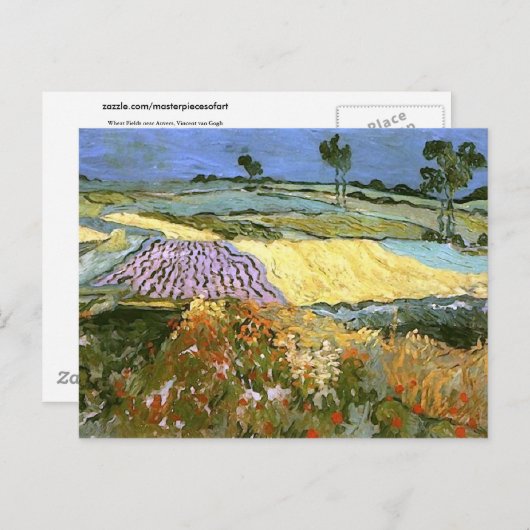 Weizen-Felder nähern sich Auvers Van Gogh schöner Postkarte (Vorne/Hinten)