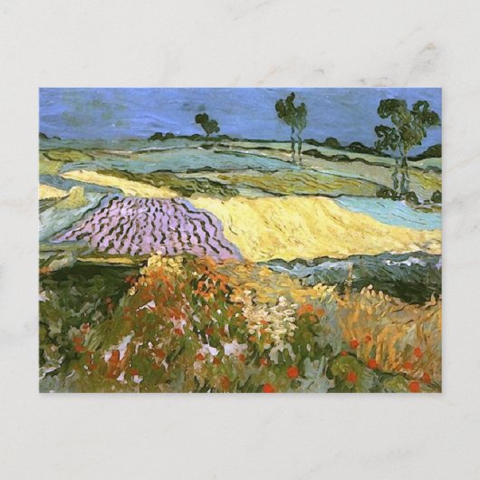 Weizen-Felder nähern sich Auvers Van Gogh schöner Postkarte (Vorderseite)