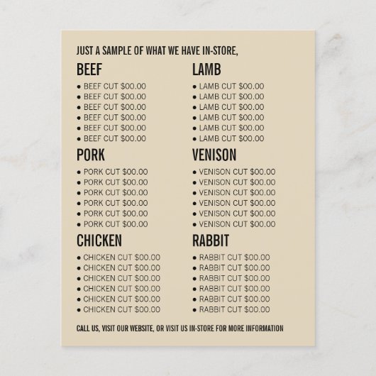 Weizen in Feld-, Bauer- und Butcherwerbung Flyer (Hinten)